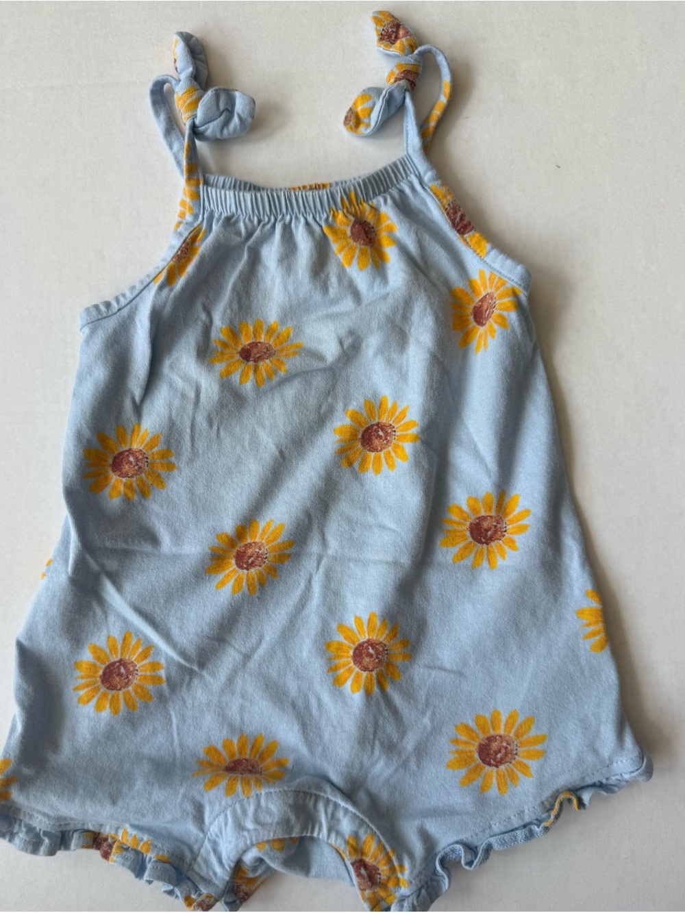 Old Navy Sunflower Print Tie Strap Romper 12-18M